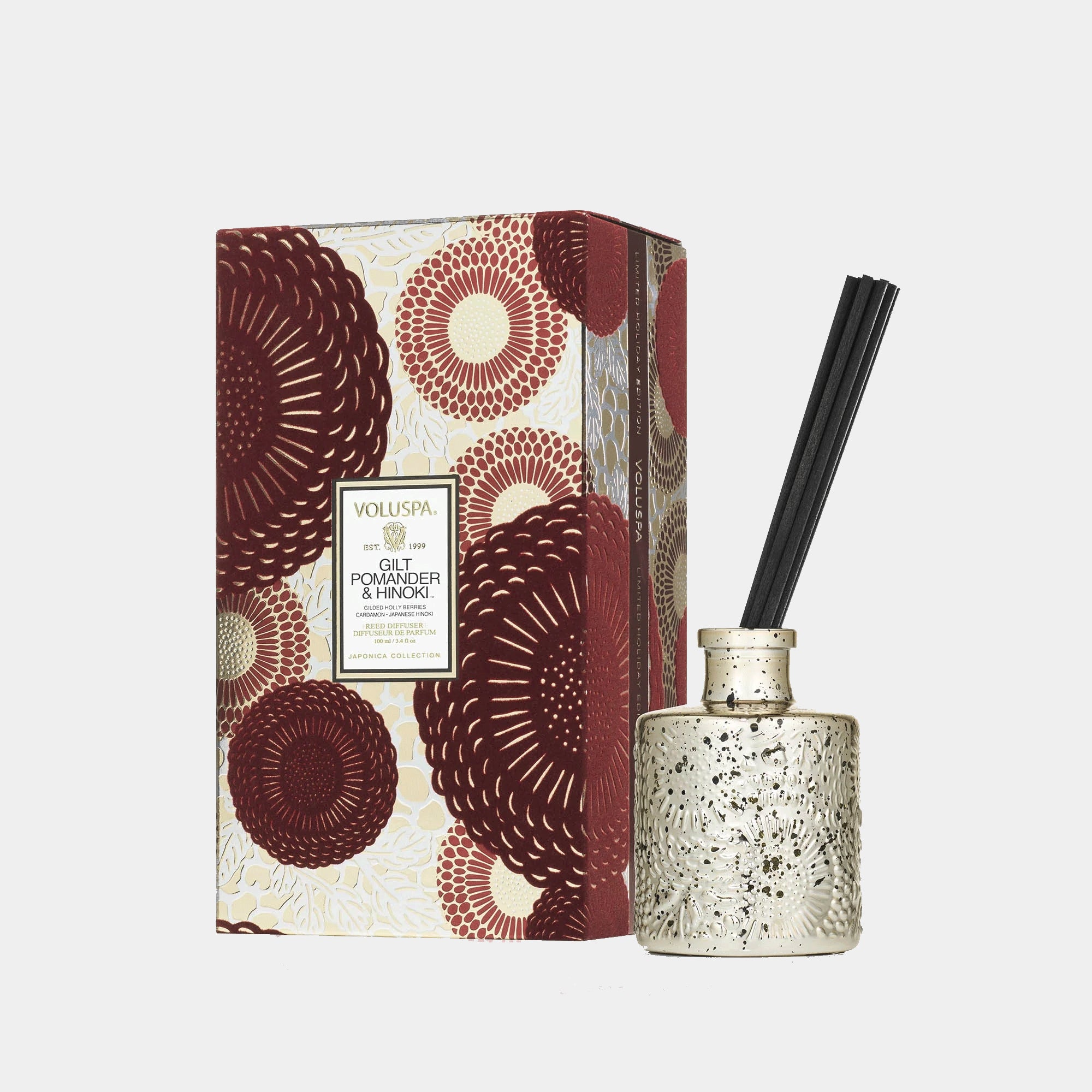 Voluspa - Gilt Pomander & Hinoki Reed Diffuser 100ml