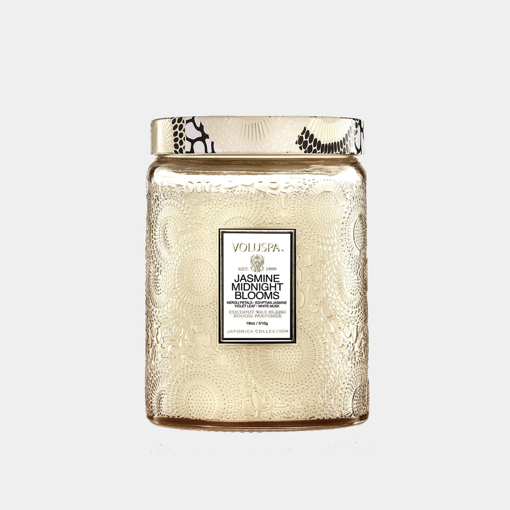 Voluspa Jasmine Midnight Blooms - Egyptian Jasmine, Tuberose, Moonflower & Dune Grass - Candle 510g