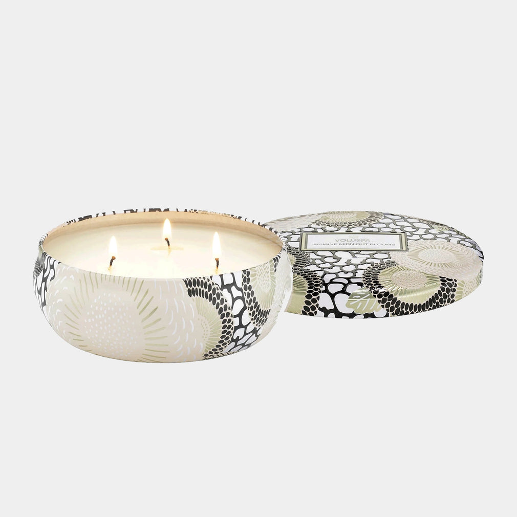 Voluspa - Jasmine Midnight Blooms 3 Wick Scented Tin Candle