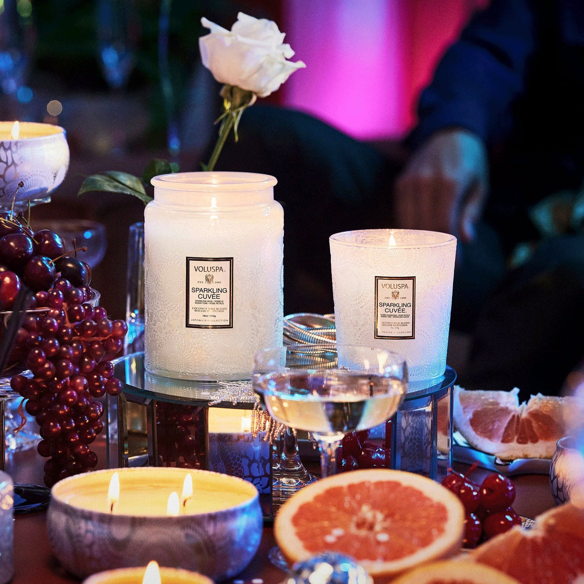 Voluspa Sparkling Cuvee - Pomelo, Woody Oak & Rose Petals Candle 510g