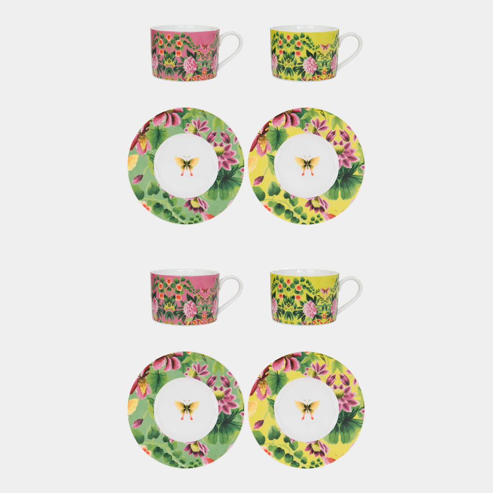 Designers Guild - Ikebana Tea Cup & Saucer, Set of 2