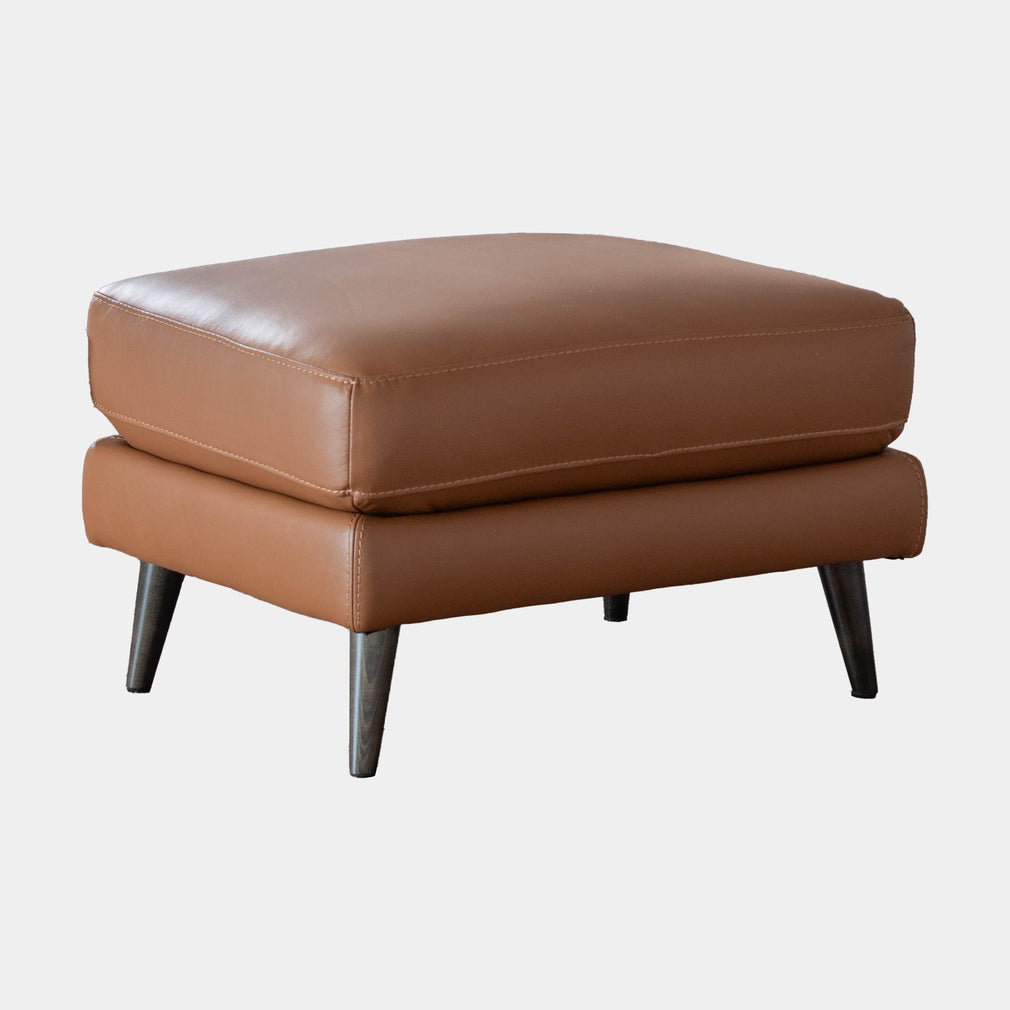 Charleston - Rectangular Footstool In Leather