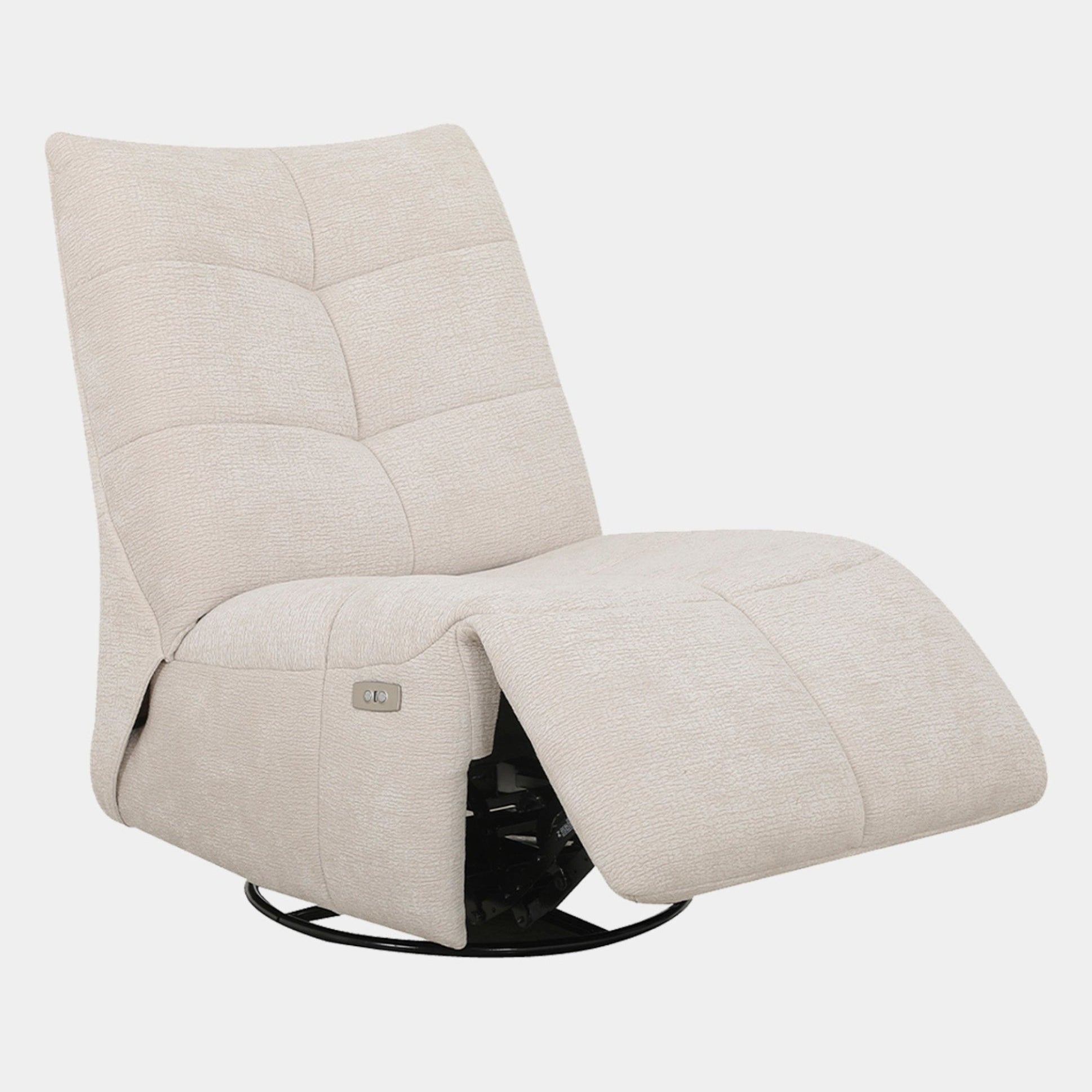 Kansas - Armless Glider Recliner Chair With Swivel Base, Fabric