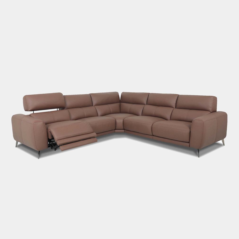 Portland - Large Corner Group Power Recliner Sofa In Leather