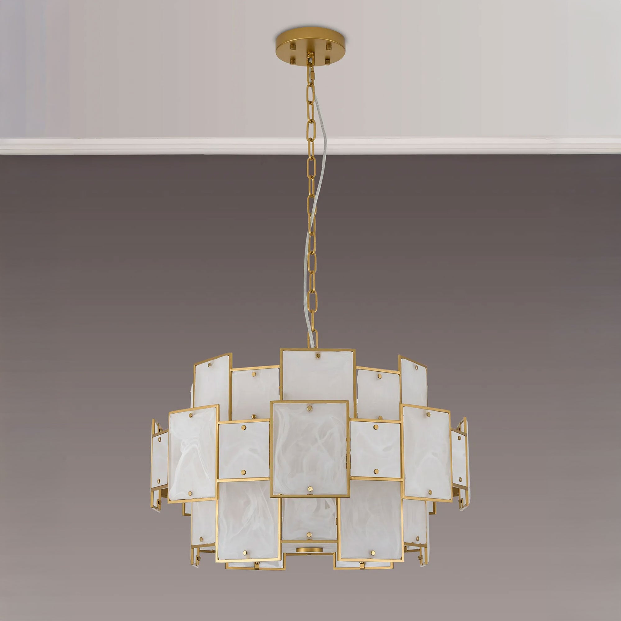 Sloan - Pendant Ceiling Light, Gold & White
