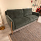 Tribeca 3 Seat Sofa (2 Cushions) In Fabric Grade BSF30  TX 3322 Moss With Weathered Birch Leg