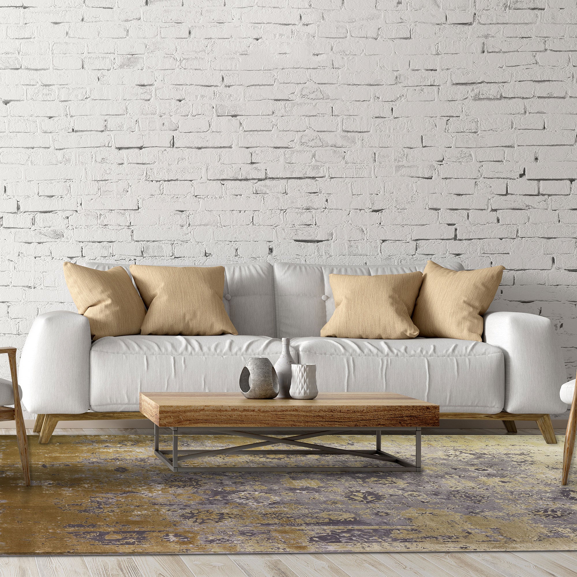 Rug Distressed Ziegler Gold  200 x 290cm