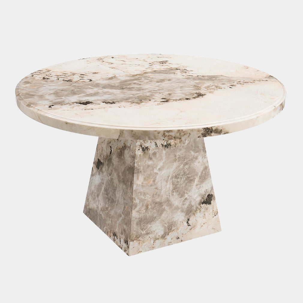 Arctic - Round Dining Table, Marble Top 130cm
