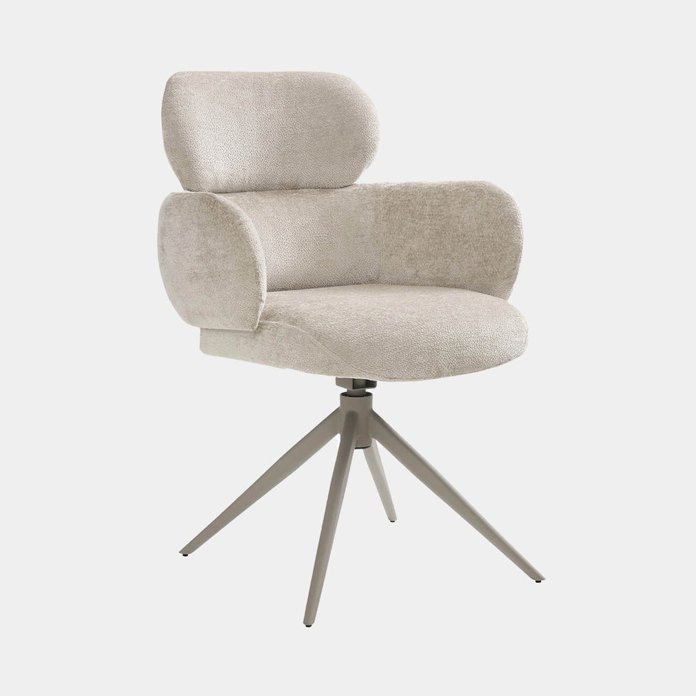 Glacier - Swivel Dining Chair, Mocha Fabric
