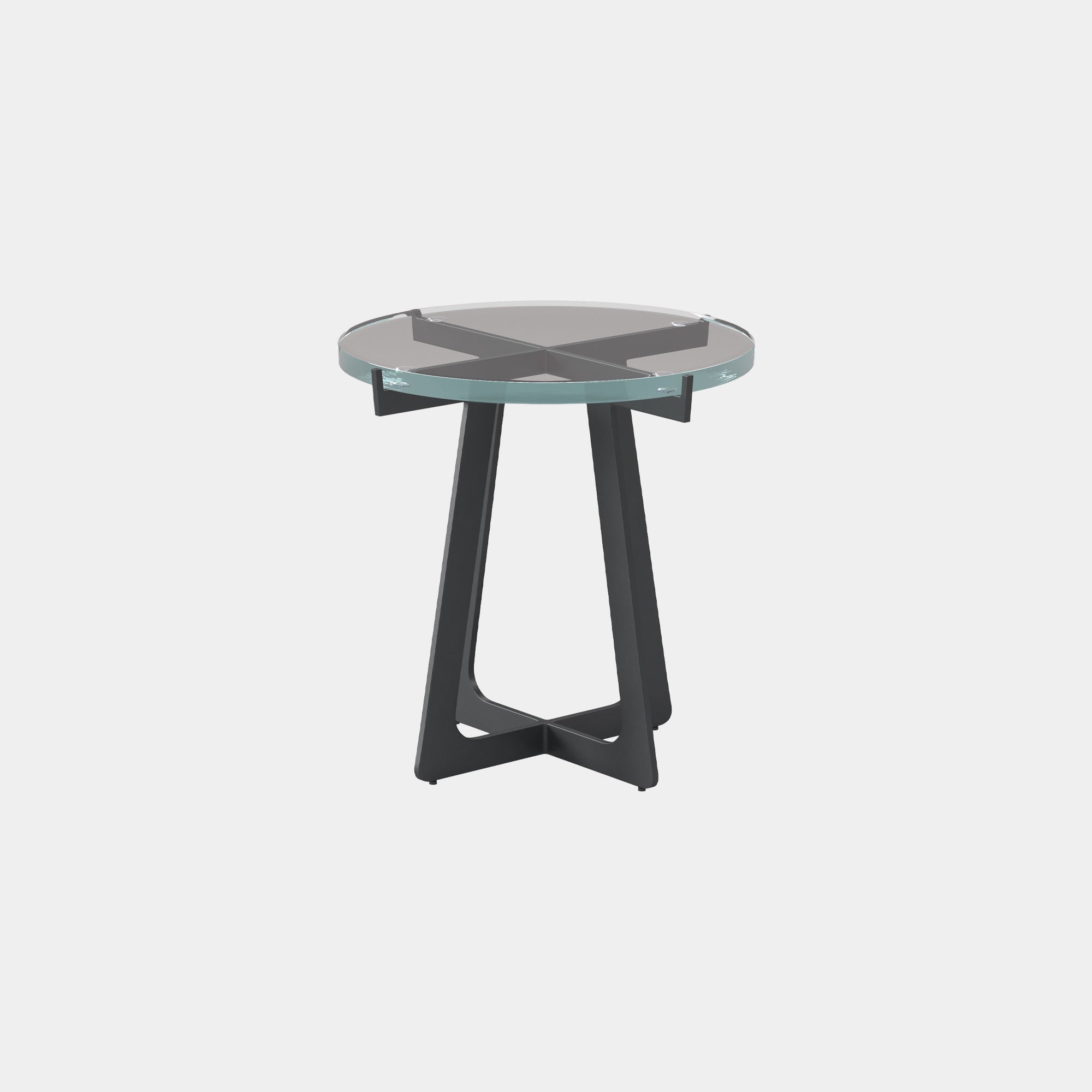 Glaze - Lamp Table With Charcoal Metal Frame