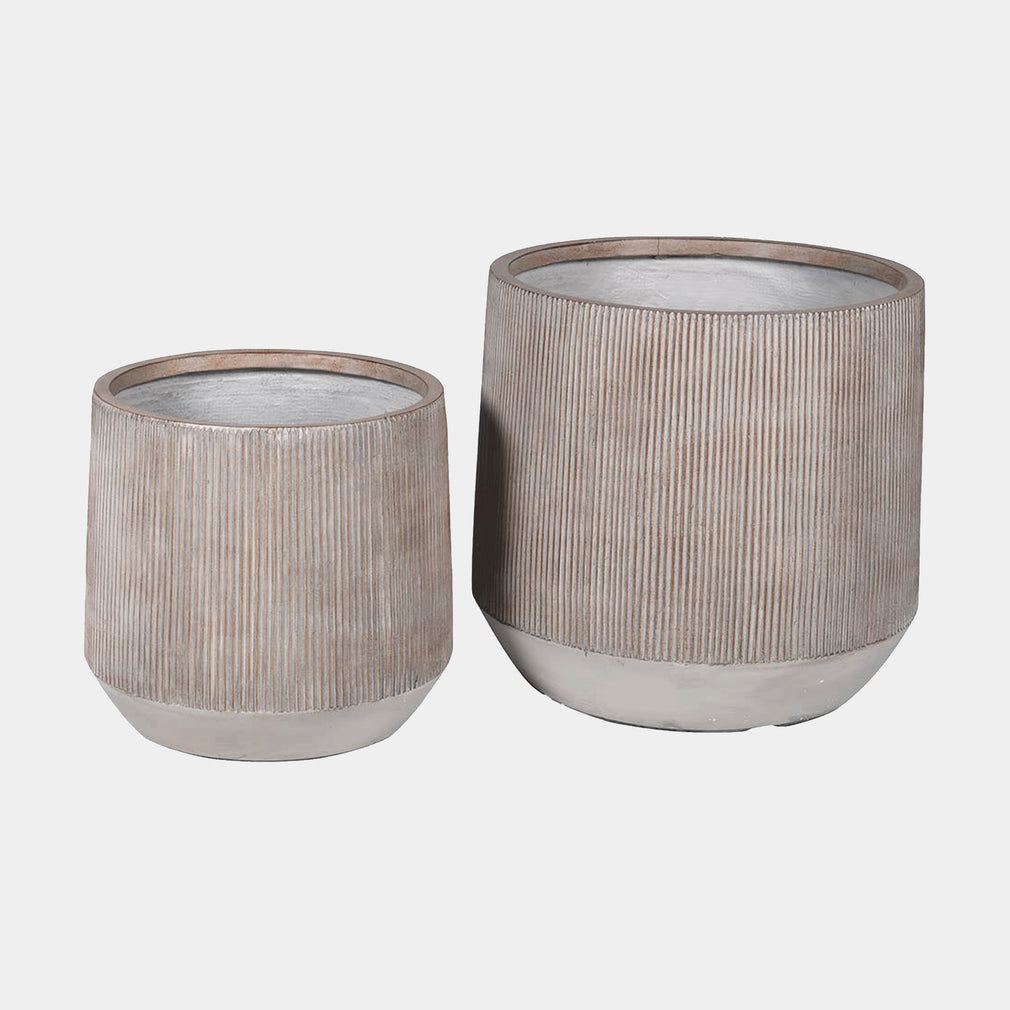 Haven - Ribbed Planters, Set of 2