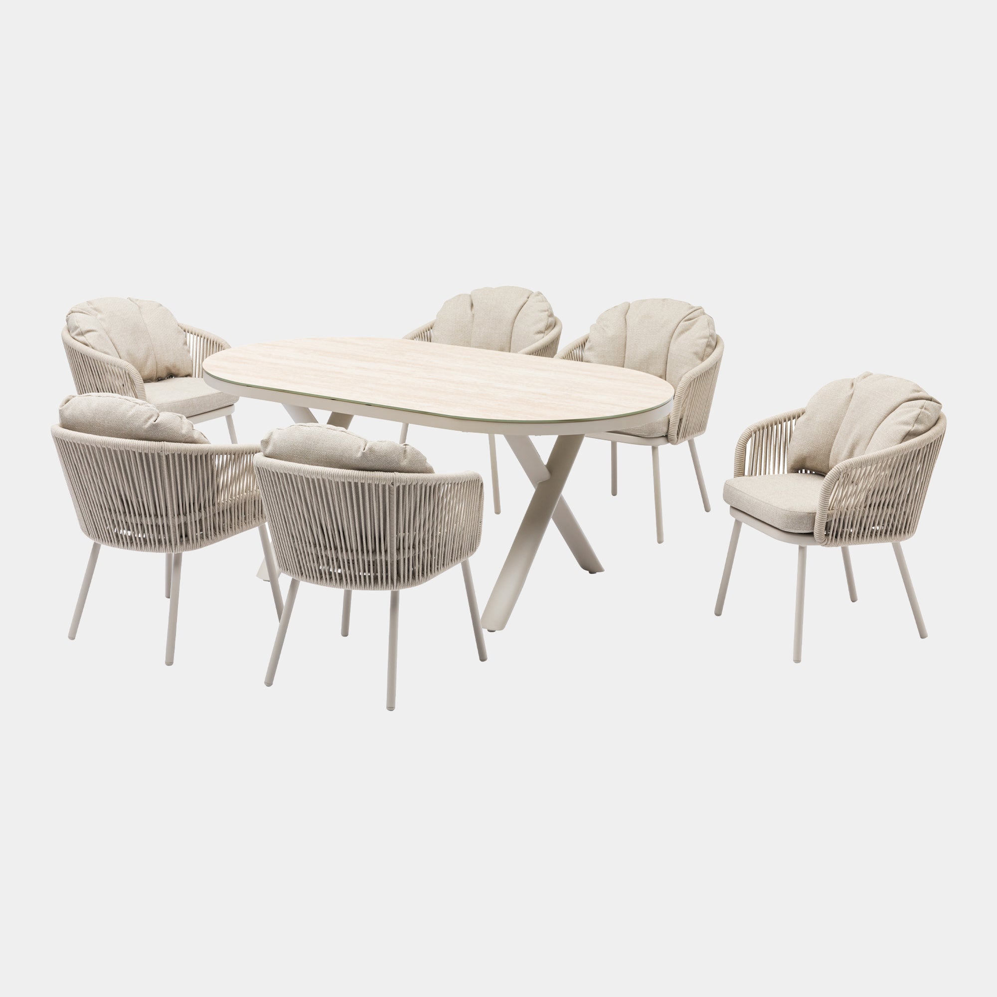 Palm Springs - 6 Seat Oval Garden Dining Set