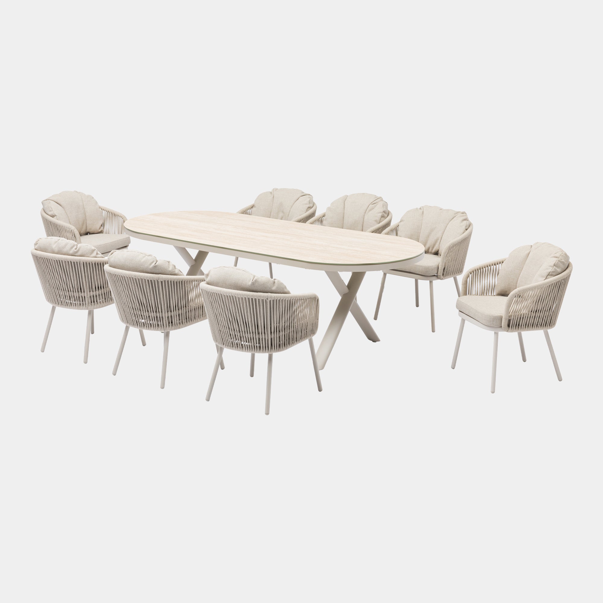 Palm Springs - 8 Seat Oval Garden Dining Set