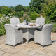 Pebble Beach - 4 Seat Garden Dining Set, Rattan Weave
