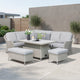 Pebble Beach - Large Corner Garden Sofa Set & Rising Table & Ice Bucket