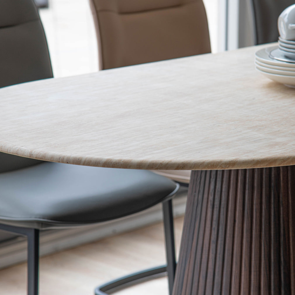 180cm Dining Table & 4 Scandi Chairs In Walnut