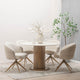 120cm Round Dining Table With White Ceramic Top & 4 Columbus Swivel Dining Chairs