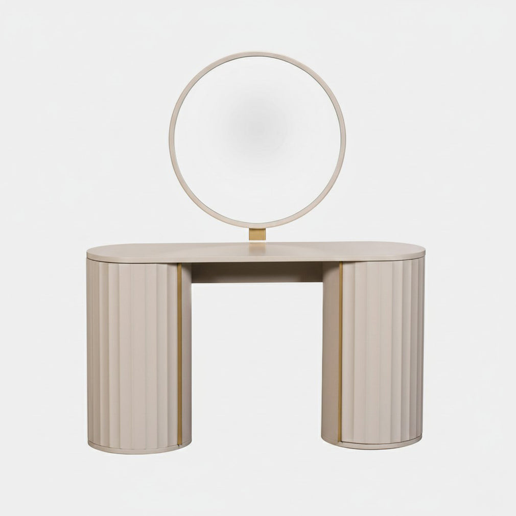 Dressing Table & Gallery Mirror High Gloss Finish (Crew Assemble with PD) (Supplied Packed Flat)
