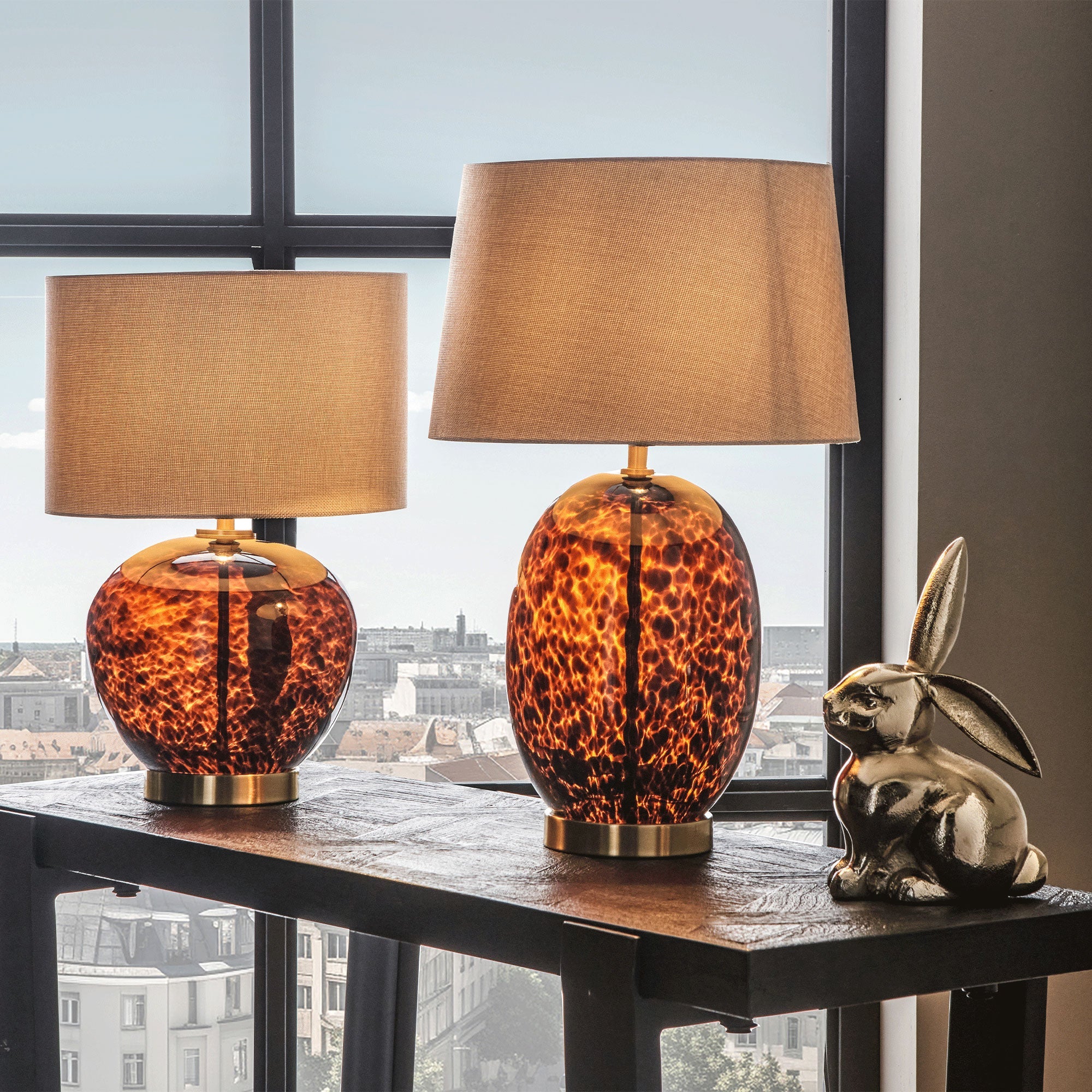 Lamya Tortoiseshell - Table Lamp, Round