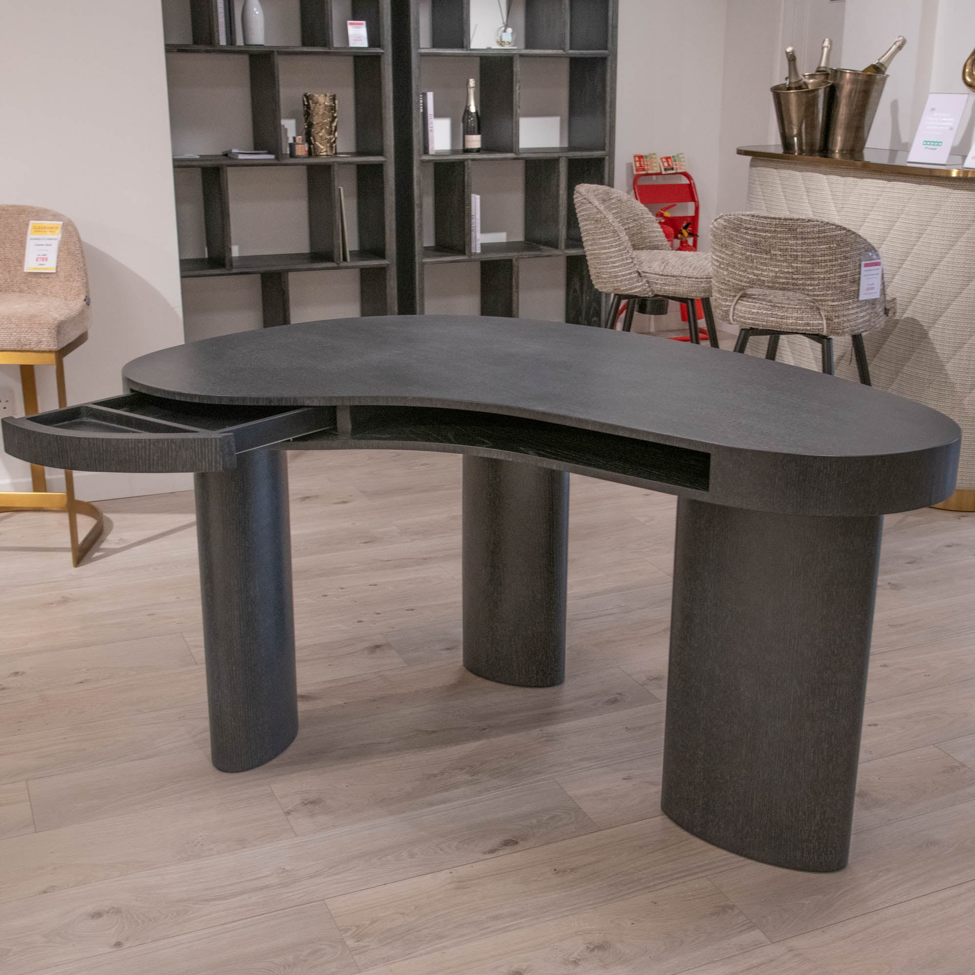 Eichholtz Vence - Desk In Charcoal Grey Oak - Item As Pictured