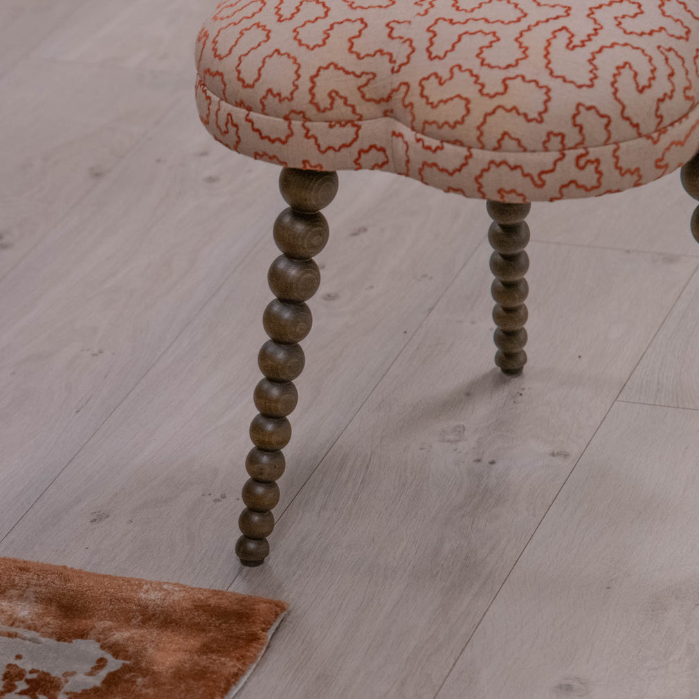 Classic - Legged Footstool, Fabric - Item As Pictured