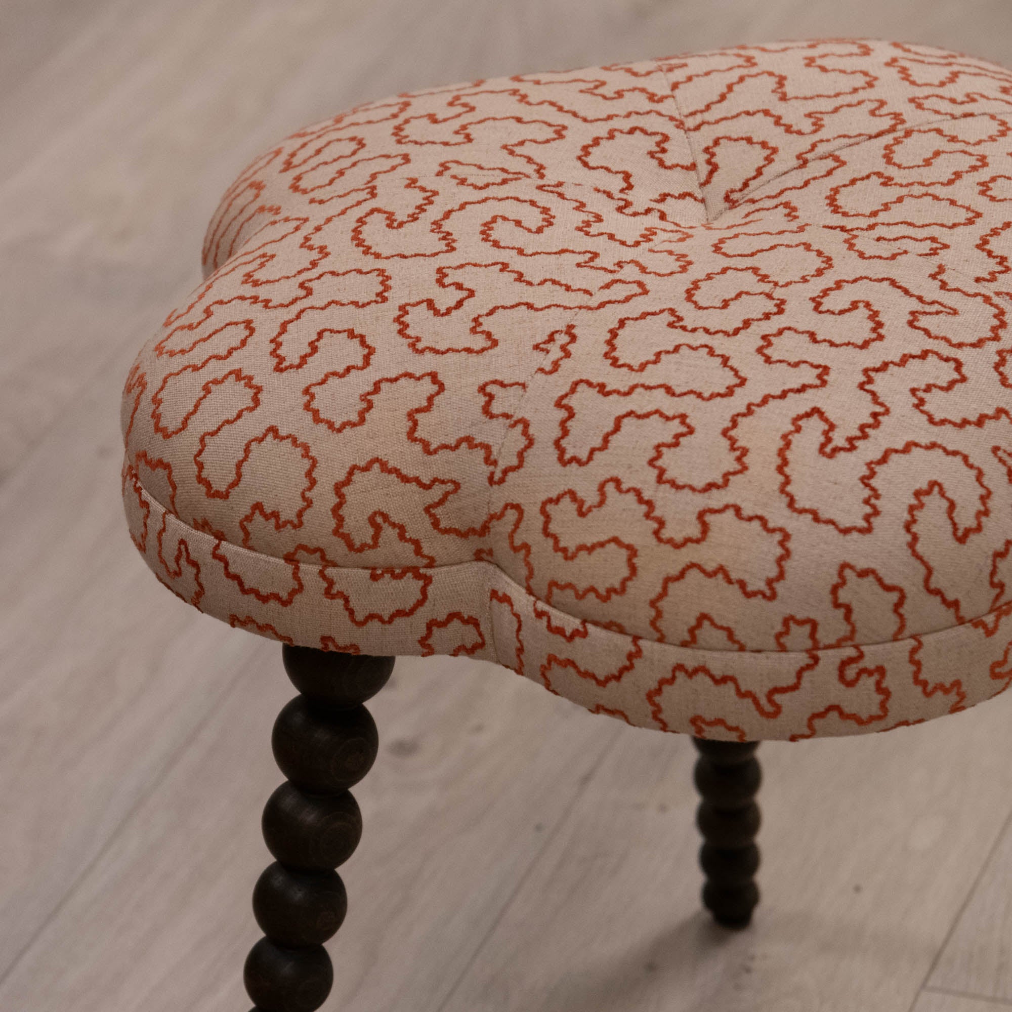 Classic - Legged Footstool, Fabric - Item As Pictured