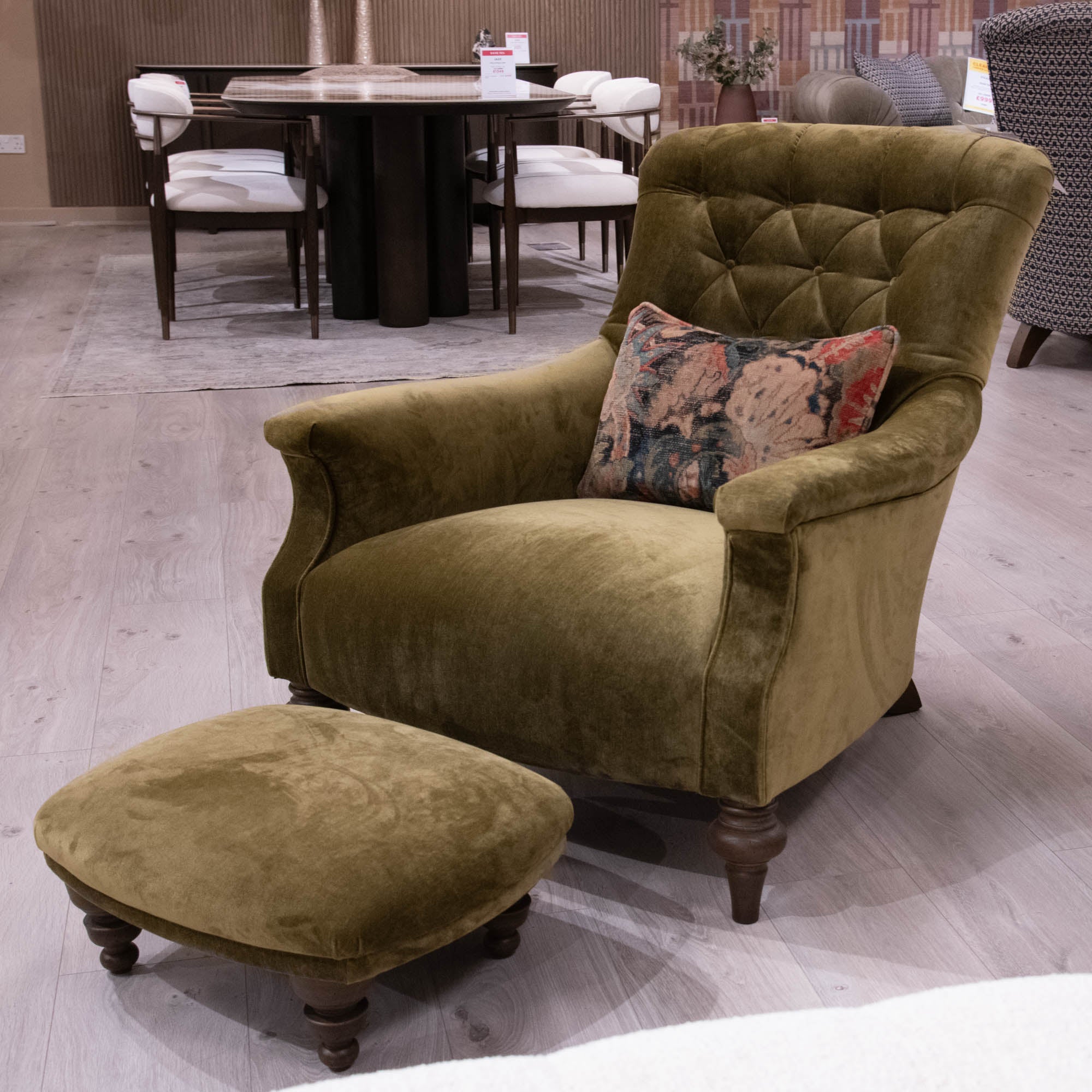 Stravinsky - Armchair & Footstool, Fabric - Item As Pictured