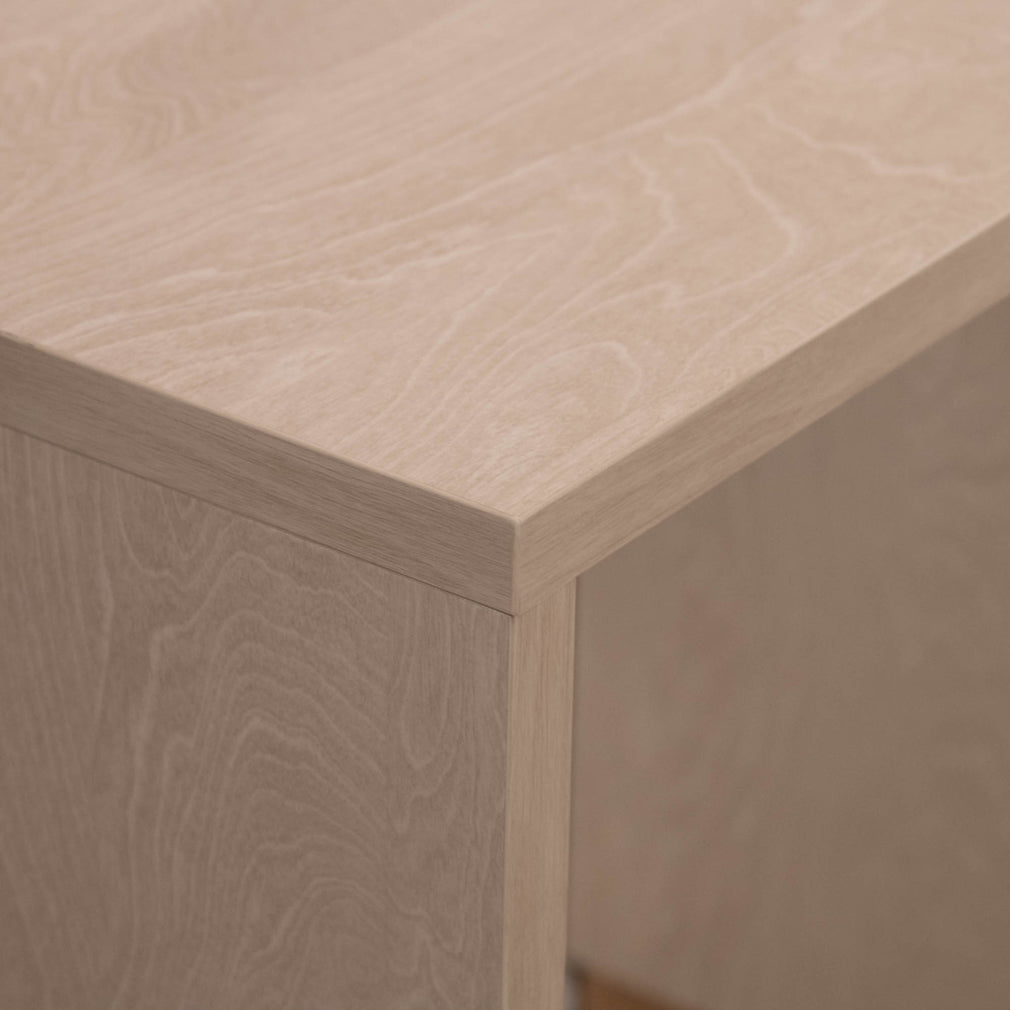 Alaska - Vanity Extension With Single 3 Drawer Dresser In Sand Birch Finish
