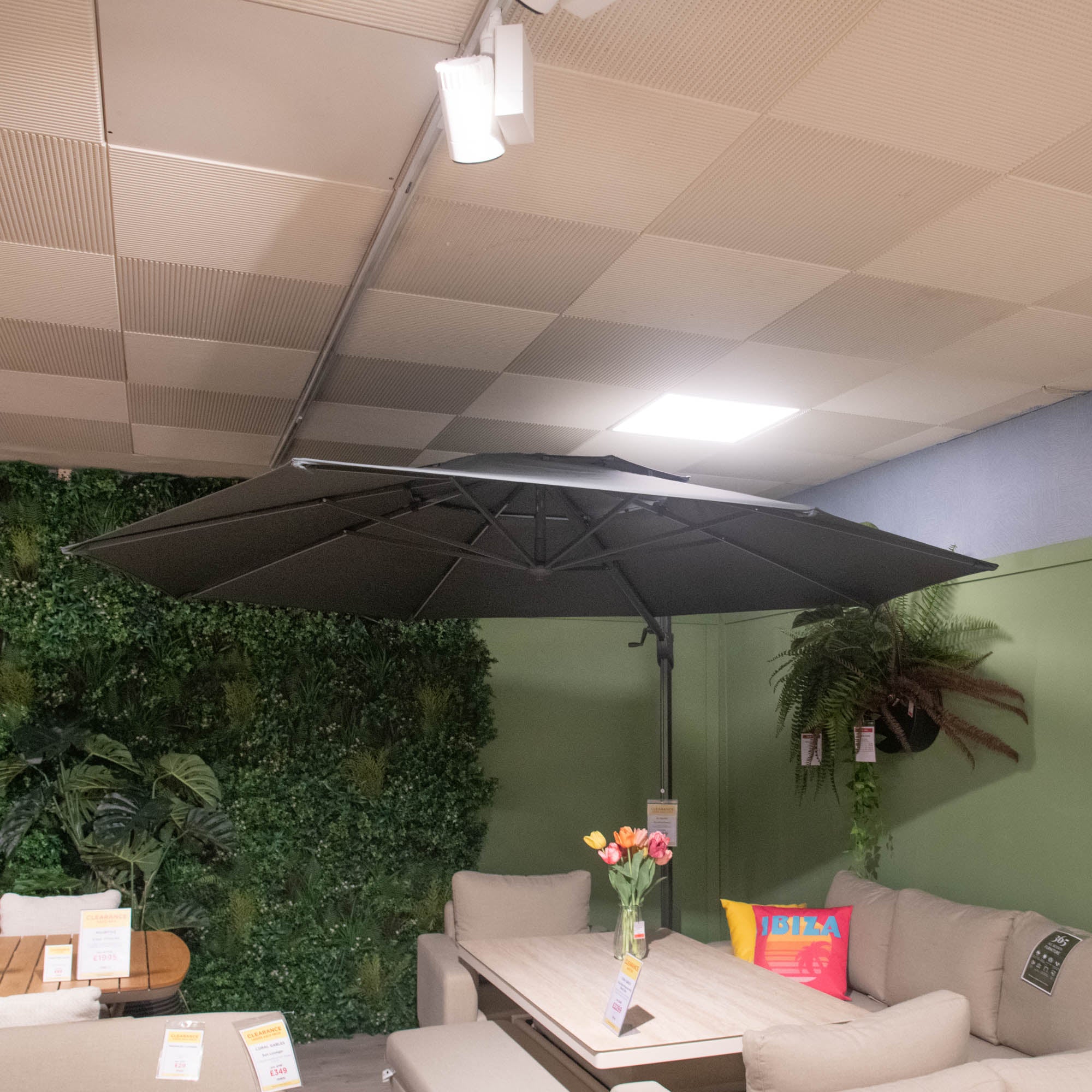 St Tropez - 3.3m Garden Parasol With Base, Grey - Item As Pictured