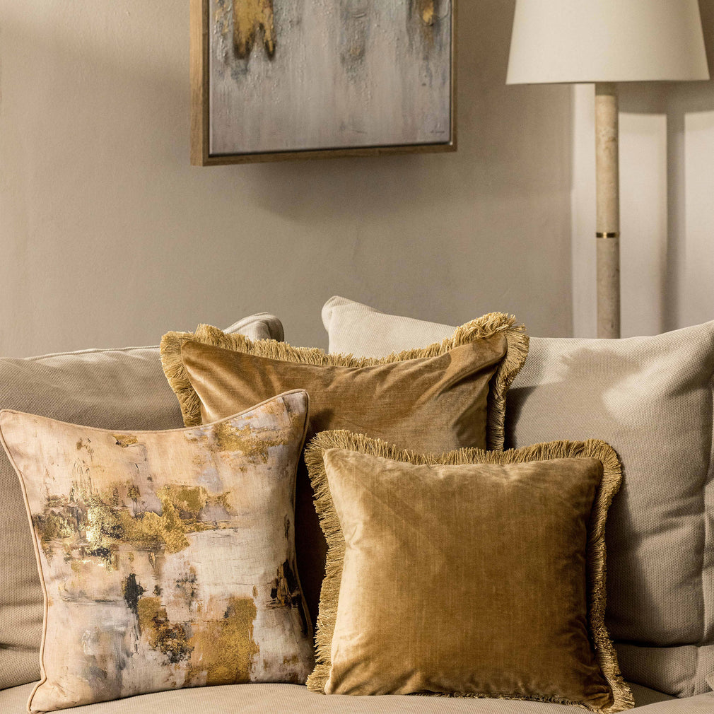 Willow - Natural & Gold Cushion 50x50cm