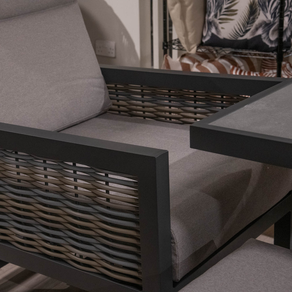 Key Largo - 3 Seat Reclining Garden Sofa Set With Rising Table - Item as Pictured
