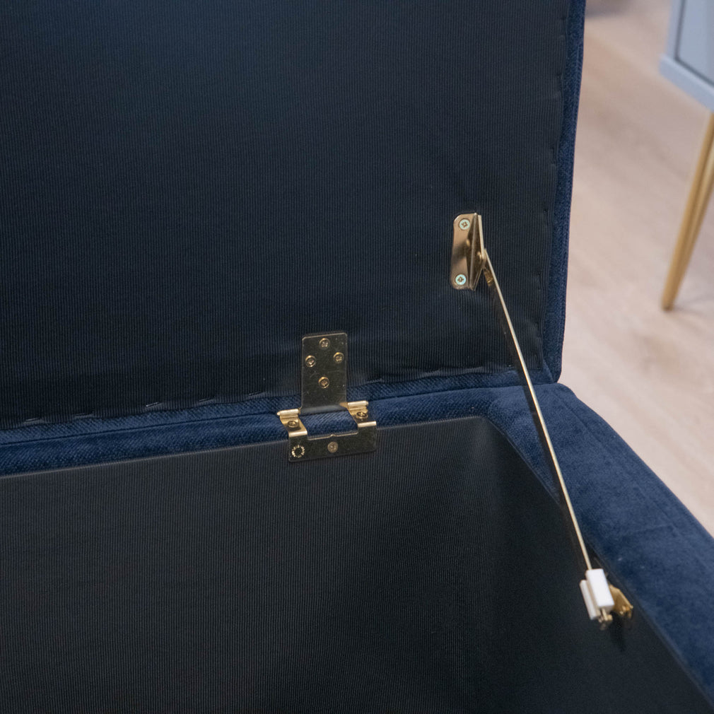 Ellis - Fabric Storage Stool, Manolo Denim - Item As Pictured