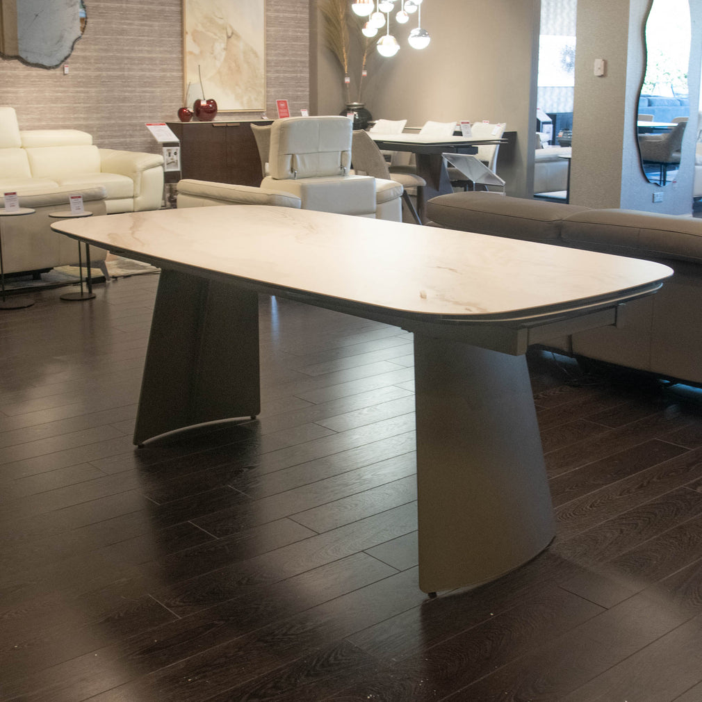 Tosca - Extending Dining Table, Soft Bone Ceramic Top - Item As Pictured