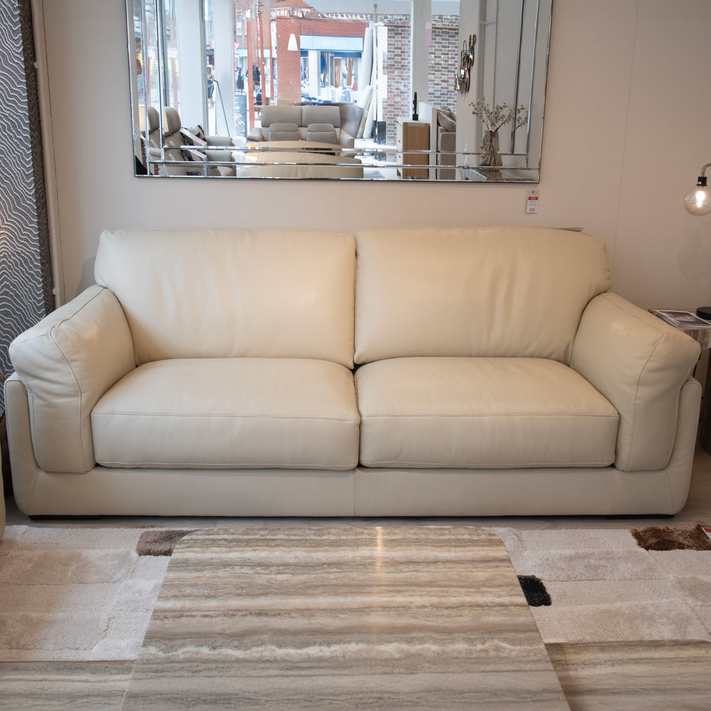 Ellington - 3 Seat Sofa, Pebble Leather - Item As Pictured