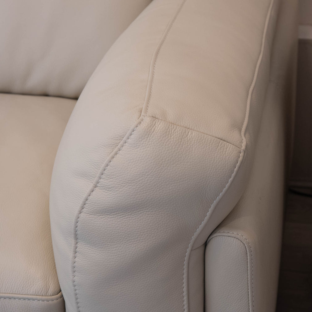 Ellington - 3 Seat Sofa, Pebble Leather - Item As Pictured