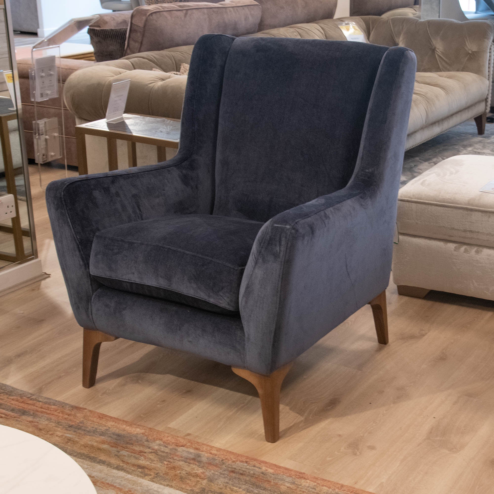 Mason - Accent Chair Fabric, Manhattan Ink & Smoke Legs - Item As Pictured