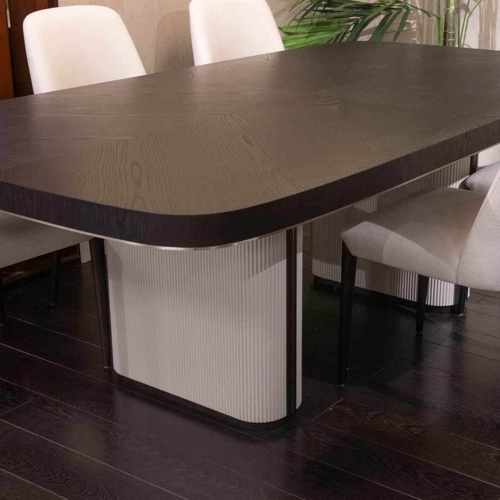 Odyssey - Dining Table & 6 Chairs with Oak Nero Top - Item As Pictured