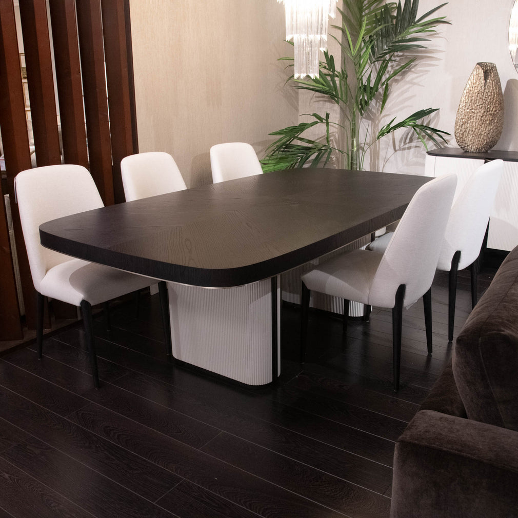 Odyssey - Dining Table & 6 Chairs with Oak Nero Top - Item As Pictured
