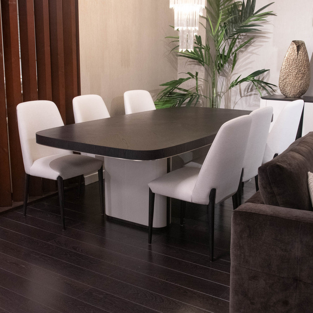 Odyssey - Dining Table & 6 Chairs with Oak Nero Top - Item As Pictured