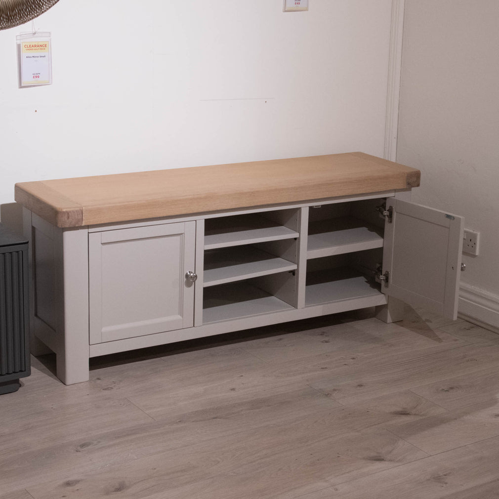 Bantham - TV Unit, Stone Grey & Natural Oak - Item As Pictured