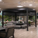 Palm Beach - 4m x 3m Rectangular Pergola In Grey Aluminium Including 2 Privacy Screens - Item as Pictured