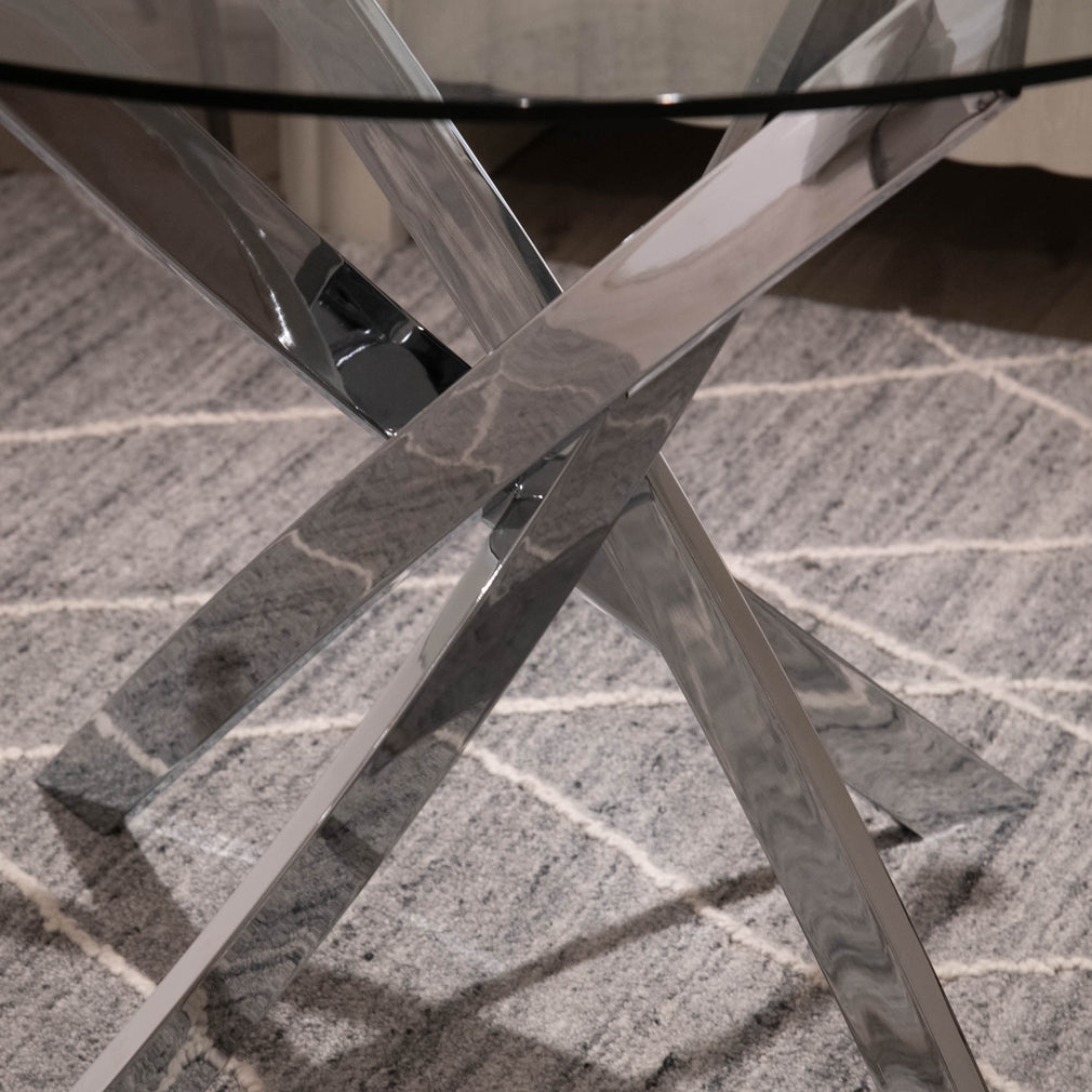 Puzzle - Round Glass Dining Table - Item as Pictured
