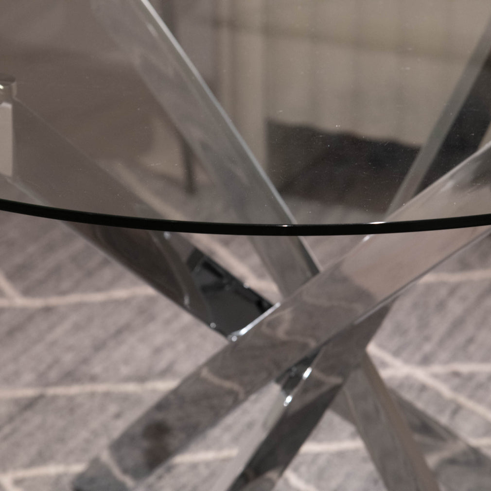 Puzzle - Round Glass Dining Table - Item as Pictured