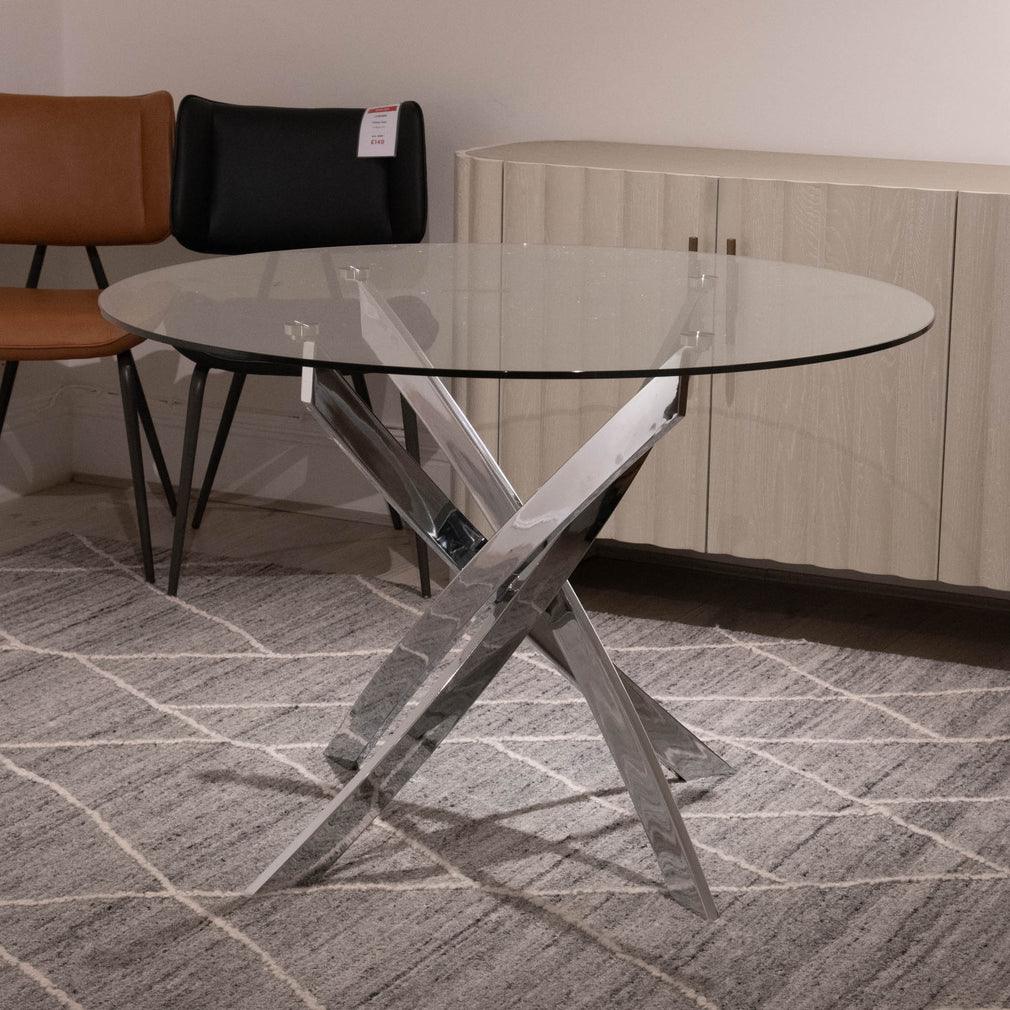 Puzzle - Round Glass Dining Table - Item as Pictured