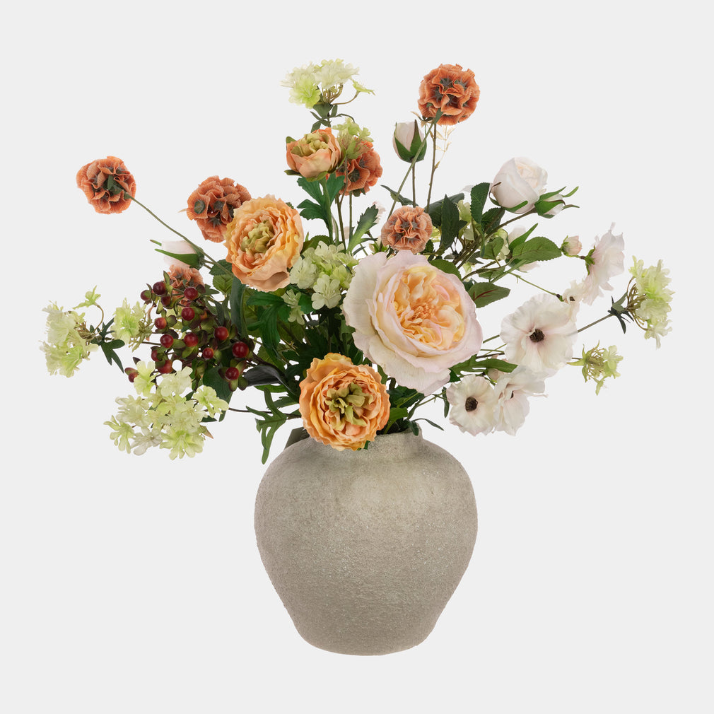 Artificial Peach Haze in Vase - Luxury Faux Flower Arrangement