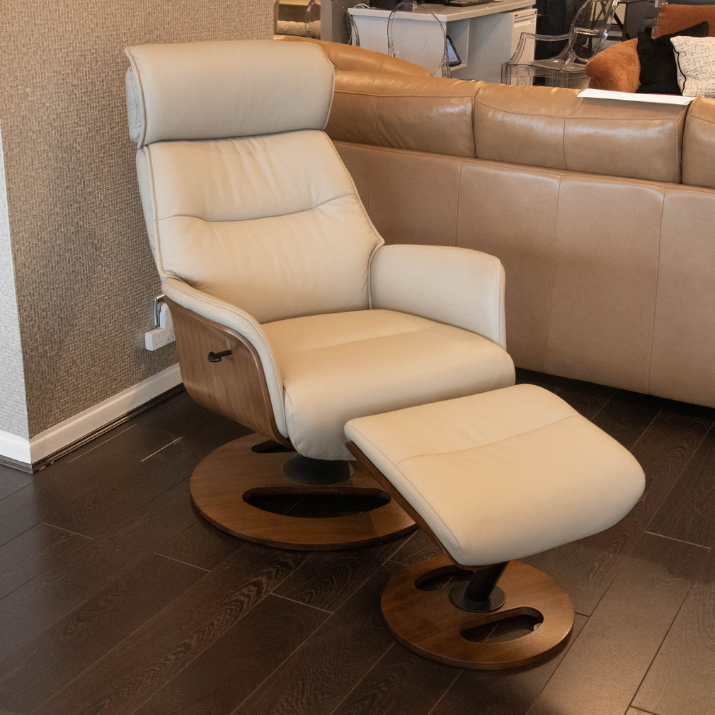 Ontario - Swivel Recliner Chair & Stool - Item as Pictured