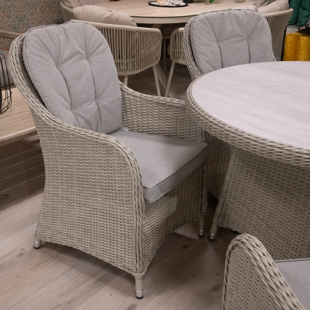 Pebble Beach - 4 Seat Round Garden Dining Set & Dining Table - Item as Pictured