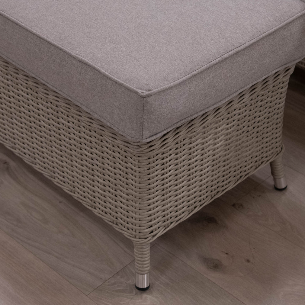 Pebble Beach - Corner Garden Sofa Dining Set With Rising Table & Ice Bucket - Item as Pictured