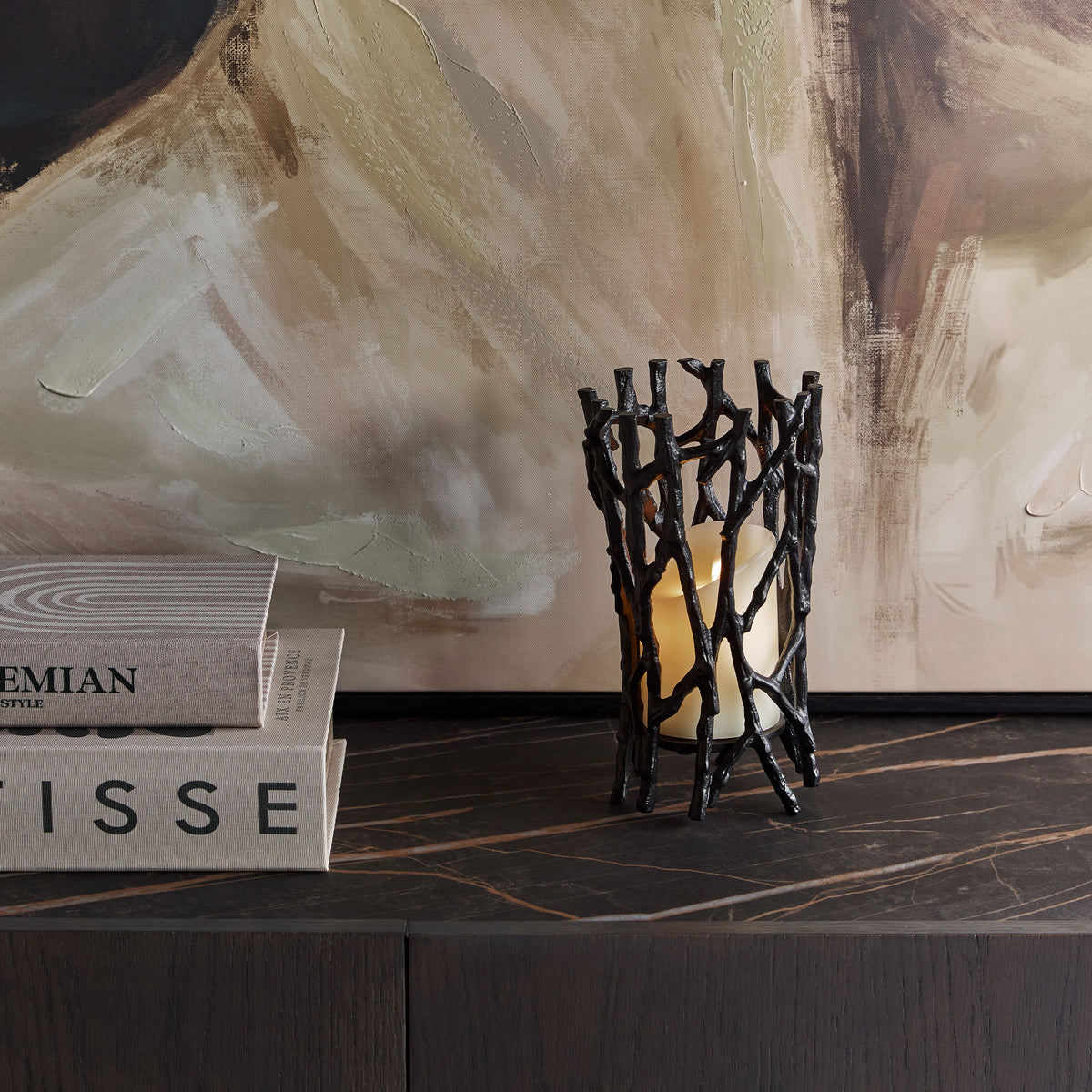 Twig - Pillar Candle Holder, Black