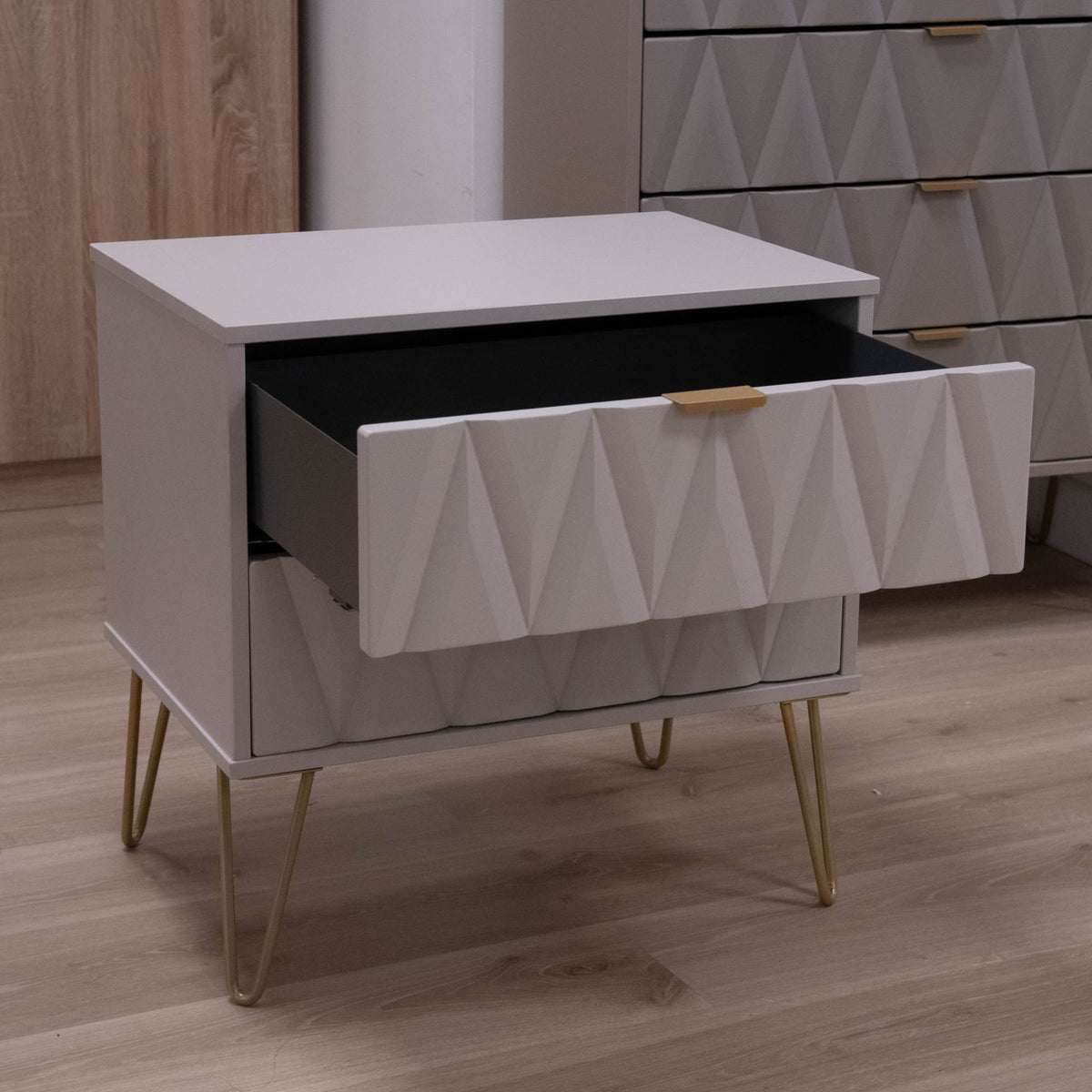 Jewel - 2 Drawer Bedside Table - Item as Pictured